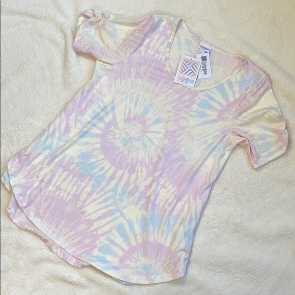 Lularoe Pastel Swirl Tie Dye Morgan Top Medium - Picture 7 of 11